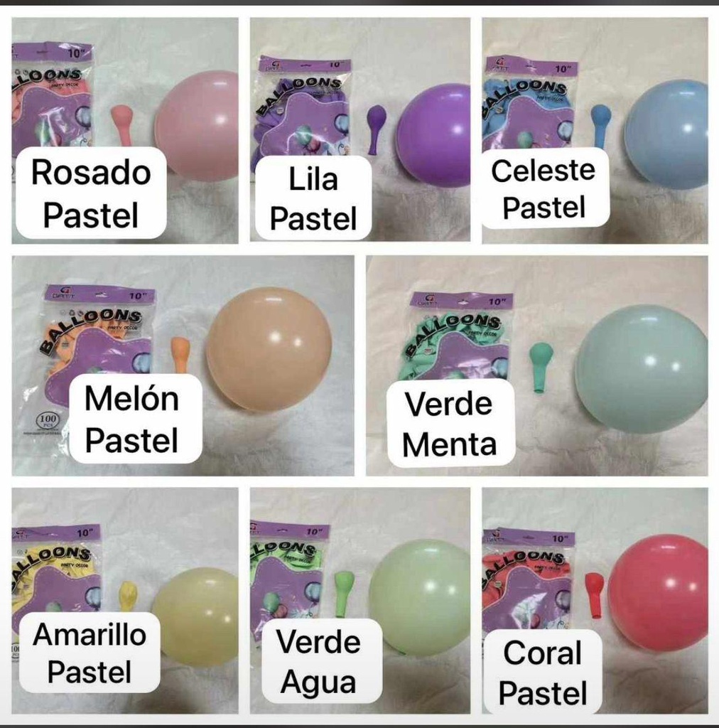 Bolsa de Globos Pasteles Nº 12