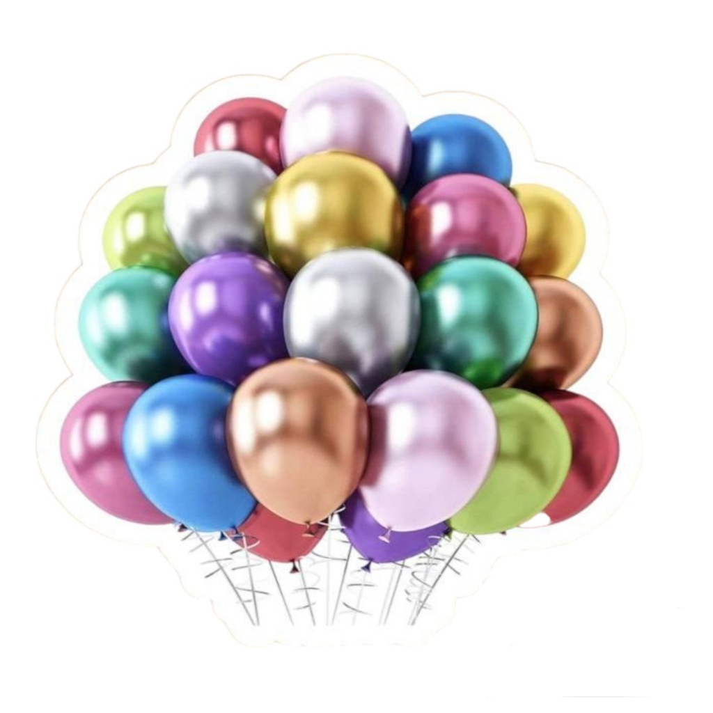 Bolsa de Globos 50 unid. Cromados Nº 12 100 bolsas