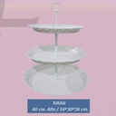 Porta bocaditos de 3 pisos para decoraciones 36 piezas blanco