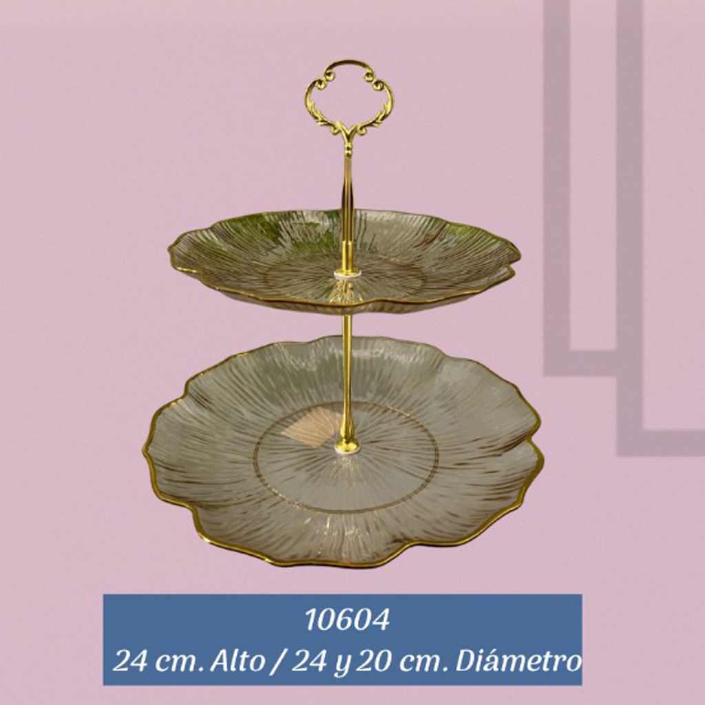 Porta bocaditos de 2 pisos para decoraciones 12 piezas