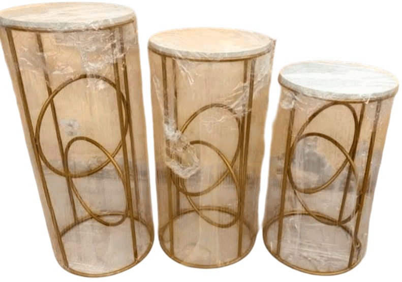 Juego de mesas aro 3 piezas para decoraciones