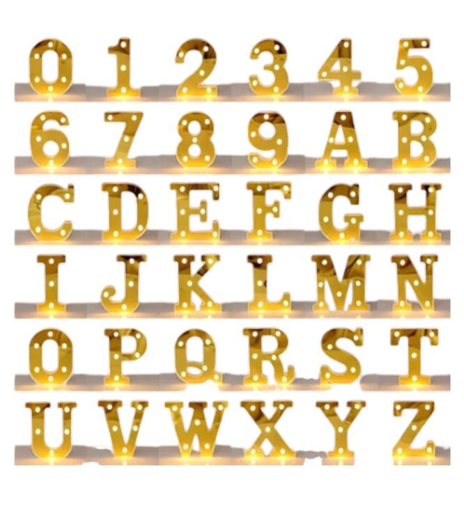 Letras Luminosas doradas para nombres