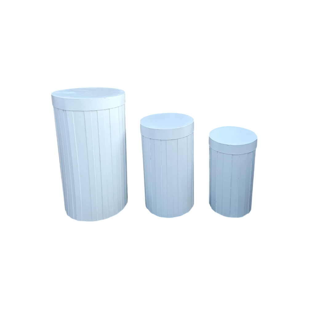 Juego de cilindros romano en Blanco x3