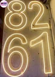 serie de Números con base en neón 1 a 0