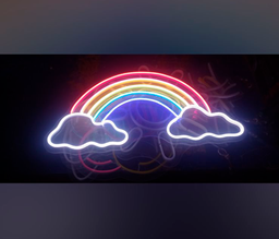 Figura de arcoiris en neón para decoraciones