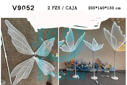 Mariposa luminosa en led con base 1.40 m para decoraciones