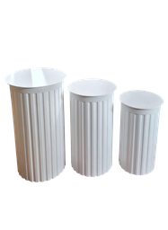 Juego de cilindros romano tapa gruesa en blanco