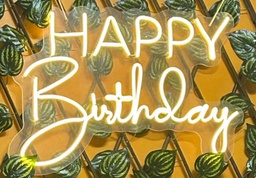 Letrero Happy Birthday en Luz de Neón modelo 3