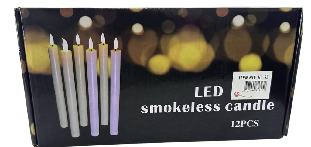 Velas Led Con Pila Decorativas Efecto Cera Paquete X 12