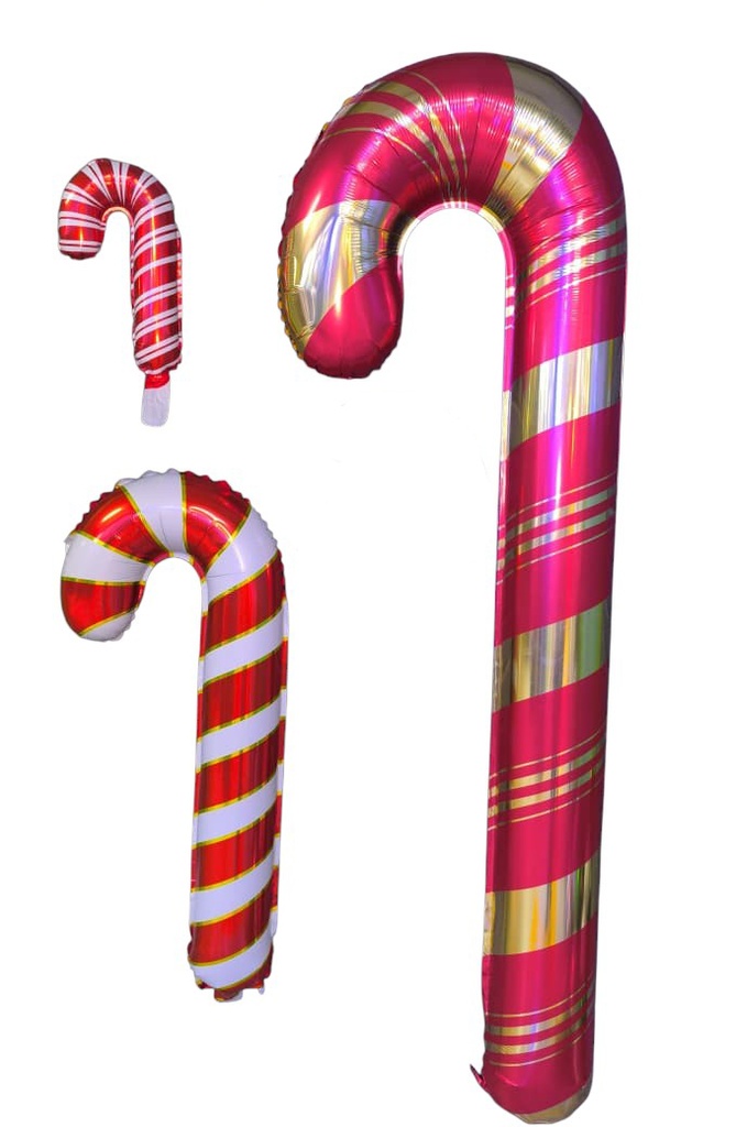 Globos baston para navidad por docena