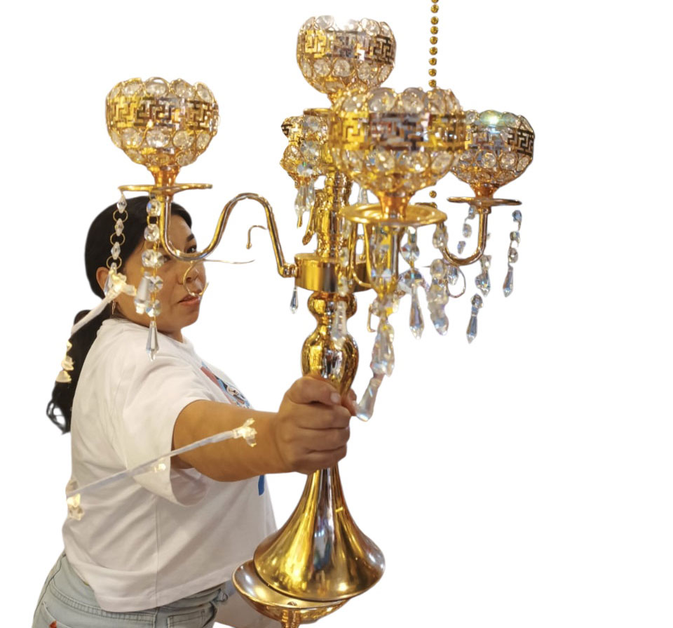 Candelabro de 5 semis esferas