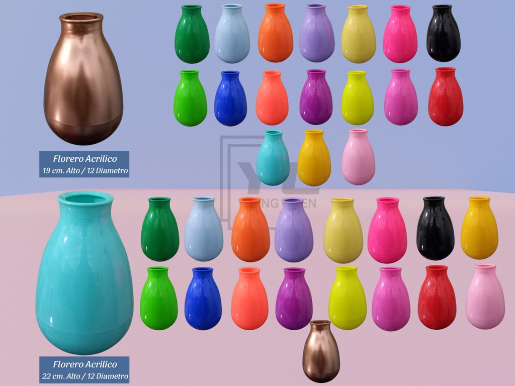 Florero De Plastico Colores para Decoración 12 unidades