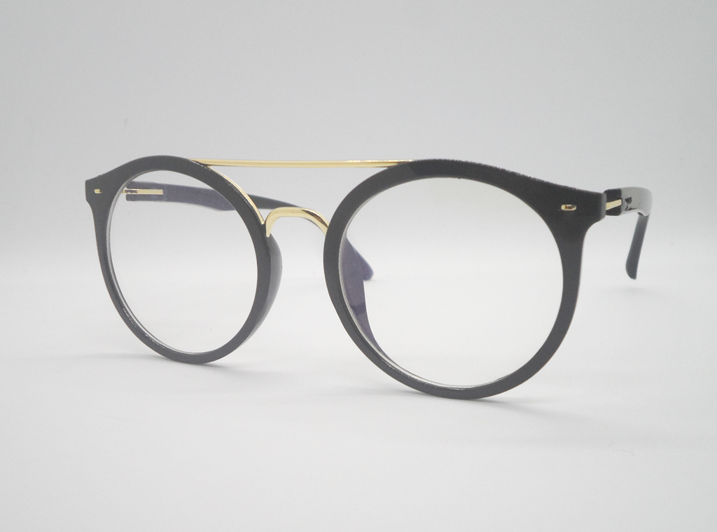 Lentes de monturas redondos con barras