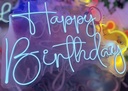 Letrero Happy Birthday en Luz de Neón 70x40 cm (Blanco)
