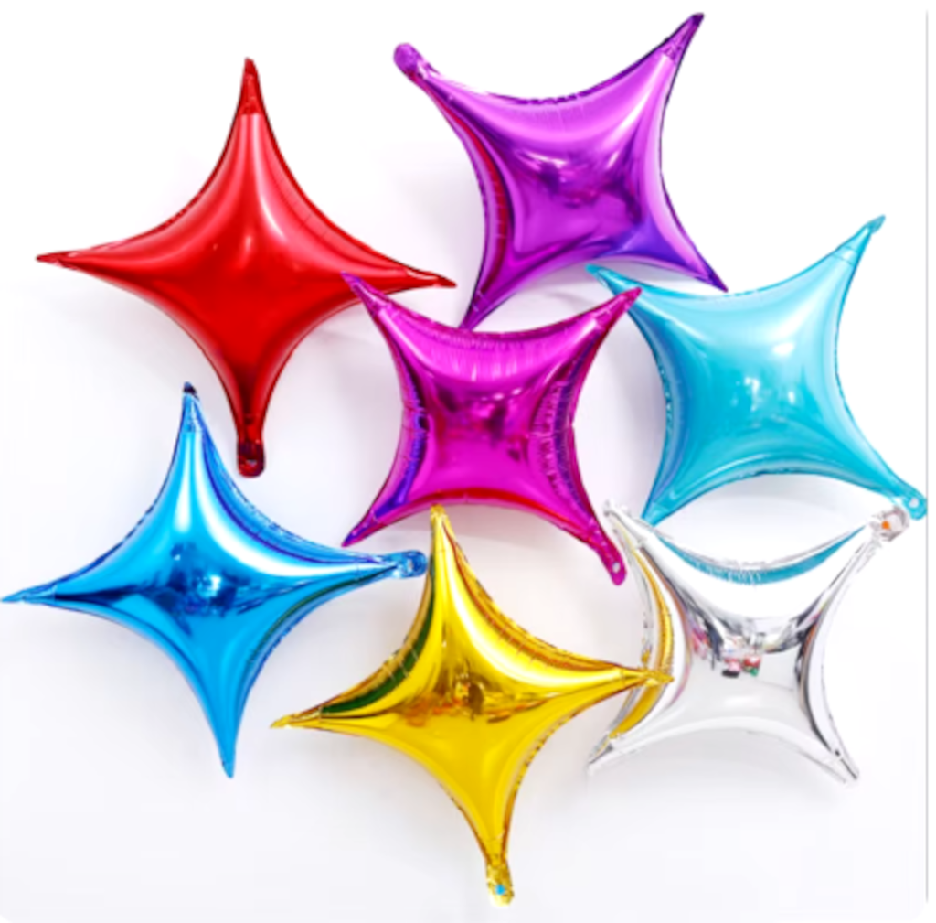 Globos estrellas para decoraciones 4 puntas 10 pulgadas