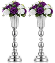 Floreros para decoraciones 2 piezas plateado