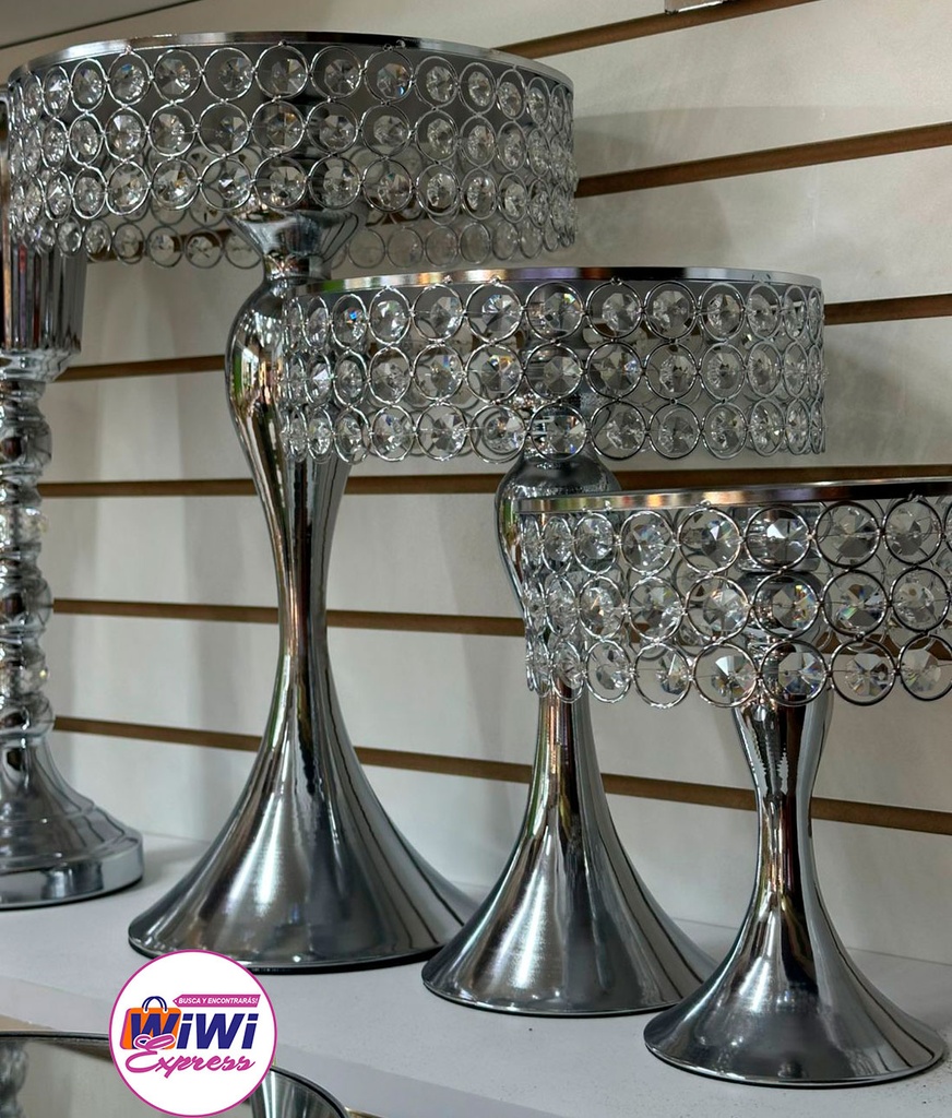 Juego de pedestal princesa 3 filas plateado