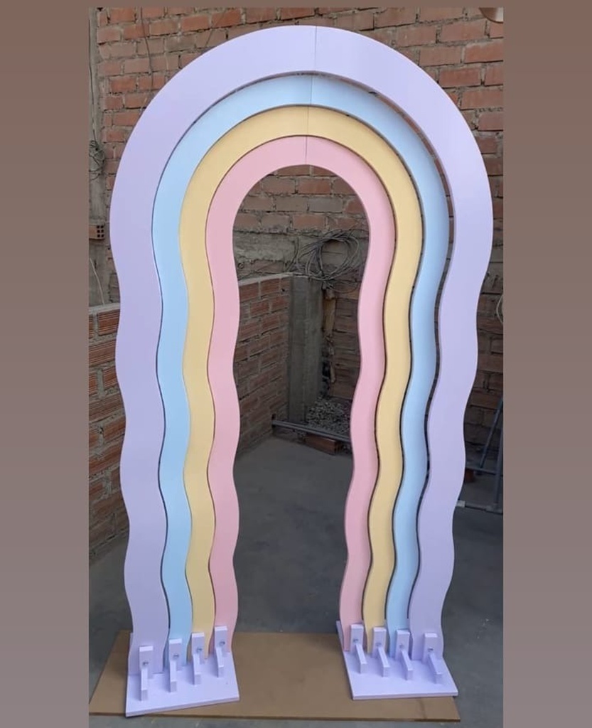 Panel Arcoiris ondulado 2x1 m para decoraciones