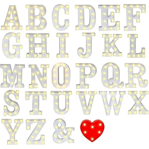 Abecedario de letras Luminosas 21 cm blancas 62 letras