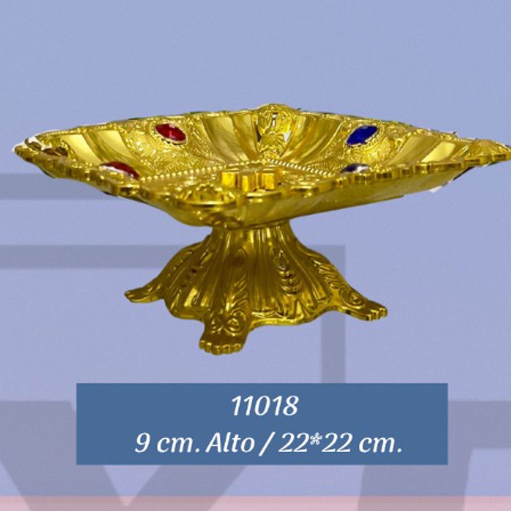 Porta bocaditos dorados con piedras 72 piezas