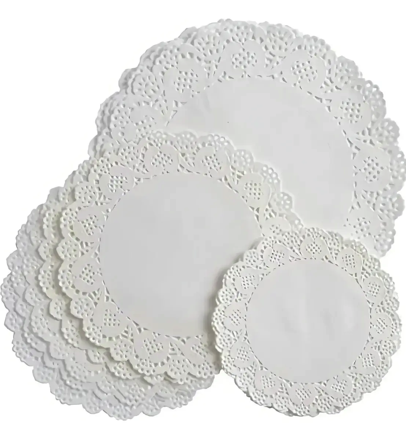 Blondas De Papel Caladas 28 Cm Redondas Blancas para tortas por millar