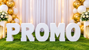 Letras PROMO de 80 cm en blanco para decoraciones