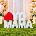 Letras Yo Amo a Mamá 80 cm en blanco para decoraciones