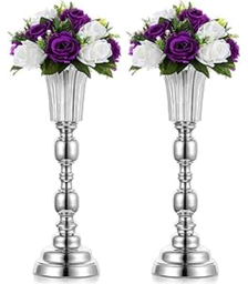 Floreros para decoraciones 2 piezas plateado