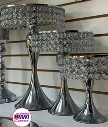 Juego de pedestal princesa 3 filas plateado