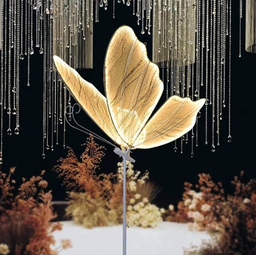 Mariposa luminosa en led con base multicolores 1.20 m