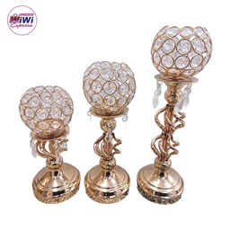 Juego de Candelabros torneado 3 piezas