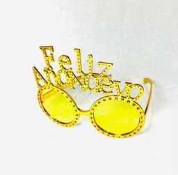 Lentes amarillos de fin de año