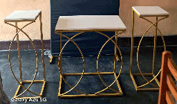 Mesas Chanel para decoración principal y dos altas