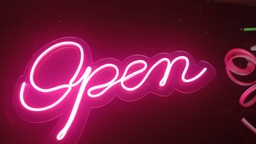 Letrero OPEN en Luces de Neon